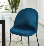 BAITA Brooklyn Chaise en Velours, Bleu Paon, h78cm
