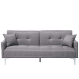 Beliani Canapé Convertible en Tissu Gris LUCAN