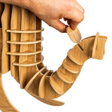 bambuswald Tête d'animal en Bois - Trophée/Décoration en Optique 3D - Eléphant 51x50x49 pour Chambre de bébé, Chambre de Vie et Chambre d'enfant | + Manuel Allemand