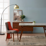 Versanora - Ashton rectangulaire à Manger Faux marbre Table- / Noyer VNF-00079W
