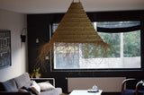 Grande suspension luminaire en fibre de palmier tressée avec franges, Alfa, abat jour marocain, tendance nature, suspension rotin et osier