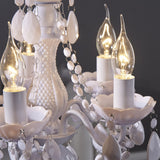 Rétro lustre en acrylique "POMP" | Ø 40 cm, blanc, 5 tambours branches | suspension style baroque