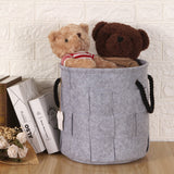 Mer Équipe 34 cm Cross pattern Feutre Panier de rangement chambre d'enfant Panier de jouets de paniers de rangement avec poignées en corde pour chambre d'enfant, Noir