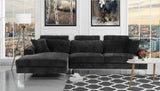 BHDesign Marie - Meridienne Moderne Antique - Velours - Coloris Bleu Navy