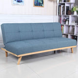 marcKonfort Canape lit Clic Clac 3 Places RIMEN Bleu tapissé en tisu 100% Polyester, Pieds en Bois