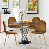 Yata Home Lot de 4 Chaises 44x44x87cm Marron Anthracite Tendance Scandinave Velours Pied Métal Look Bois Salle à Manger Salon Bureau Chambre