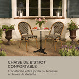 Blumfeldt Montbazin BL - Chaise de Jardin, Nettoyage Facile, Cadre en Aluminium, Résistante aux intempéries, Empilable, Peu encombrante, Assise spacieuse, Lot de 2, Beige