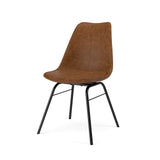 Tenzo 3235-260 Designer Lot de 2 chaises, Marron/Noir, Coque en polypropylène garnie de mousse, recouverte de polyuréthane look vintage. Pieds en acier laqué, 83,5 x 48,5 x 54 cm (HxLxP)