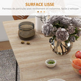 HOMCOM Table à Manger Pliante Mobile sur roulettes avec 2 Plateaux rabattables et 2 étagères intégrées - 140 x 80 x 74 cm Naturel