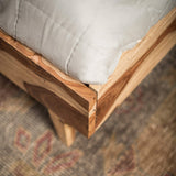 Native Home Lit Double 180 x 200 cm Sommier à Lattes sans Matelas avec Tête de Lit en Bois Massif Cadre de Lit Deux Places