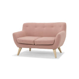 Scandinavian Design, Oscar canapé 2 places, tissu rose, 132 x 79 x 80 cm