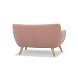 Scandinavian Design, Oscar canapé 2 places, tissu rose, 132 x 79 x 80 cm