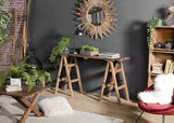 Console Tréteaux 140X38Cm en Bois Recyclé - Esprit Brocante