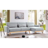 Mobilier Deco Canapé D'Angle Scandinave Convertible Et Réversible en Tissu Gris - Pita
