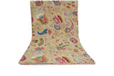 Plaid Kantha par Sophia Art - Impression Unique - 152 x 229 cm - Beige