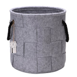 Mer Équipe 34 cm Cross pattern Feutre Panier de rangement chambre d'enfant Panier de jouets de paniers de rangement avec poignées en corde pour chambre d'enfant, Noir
