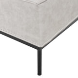 [en.casa]® Modules de canapés - canapé de 4 piéces avec porte-pieds - PU-similicuir - écru