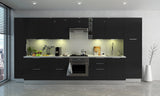 Berlenus CP8HN Meuble Haut de Cuisine avec 2 Portes Noir Haute Brillance 80 cm