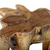 Brillibrum Racine Table en Teck - Table en Un Seul Morceau - Très Massif et Un Absolu Unique - Fleur de Fleurs Tabouret Tabouret Table Basse - Une Idée de Cadeau Bois Bois Massif