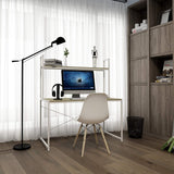 WOLTU TSB09hei Bureau d'ordinateur table de bureau à domicile station de travail en bois et acier,environ 120x60x140cm,Chêne clair+Blanc