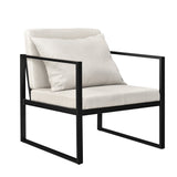 [en.casa] Fauteuil avec accoudoirs - Armature en Fer - Housse de Textile - Sable