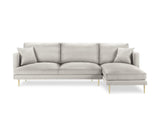 Milo Casa Canapé d'angle Droit, Flavio, 4 Places, Beige, 270x160x92