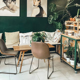 RFIVER Chaise de Salle à Manger de Style Vintage Confortable avec Siège en Cuir PU et Base en Métal Robuste pour Cuisine Salon Lot de 2 Brun BS1003