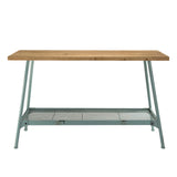 MACABANE HABY Table, Sapin, Bleu, 121X40X74,5