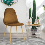 Yata Home Lot de 4 Chaises 44x44x87cm Marron Anthracite Tendance Scandinave Velours Pied Métal Look Bois Salle à Manger Salon Bureau Chambre