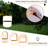 Lampe de table design scandinave, lampe de jardin, lampe de jardin, lampe de jardin extérieure LED, lanterne, lumière LED, terrasse, lanterne intérieure et extérieure, gradable, rechargeable, port USB