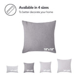 Deconovo Lot 4 Housse de Coussin Canapé Decoration Maison Doux Effet Lin Gris 45x45cm