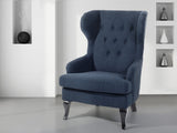 Beliani Fauteuil en Tissu tapissé Bleu foncé Alta