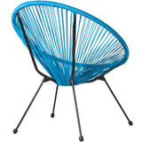 tectake 800729 2 Fauteuils Acapulco de Jardin de Salon Design rétro, pour Un Usage en intérieur et extérieur - Plusieurs Couleurs - (Bleu | no. 403306)
