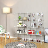 SONGMICS Armoire de Rangement, Étagère, Panneaux en Treillis, 4 Niveaux, 4 Rangs, Grande capacité, Maillet en Caoutchouc Offert, Dimensions 123 x 31 x 123 cm (L x l x H), Blanc LPI44W