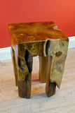 Kinaree HAPO Table d'appoint en Teck Massif en Bois de Racine