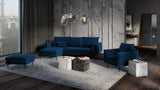 Milo Casa Fauteuil Velours, Mateo, 1 Place, Bleu Roi, 95x95x97