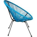 tectake 800729 2 Fauteuils Acapulco de Jardin de Salon Design rétro, pour Un Usage en intérieur et extérieur - Plusieurs Couleurs - (Bleu | no. 403306)