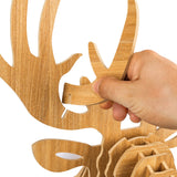 bambuswald Tête d'animal en Bois - Trophée/Décoration en Optique 3D - Cerf 40x25x55 | Chambre Bébé & Enfant | Décoration Murale | Panneau Mural Animal Trophy Wandskupltur Tête + Manuel Allemand
