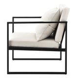 [en.casa] Fauteuil avec accoudoirs - Armature en Fer - Housse de Textile - Sable