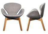 Meubletmoi Fauteuil tapissé avec accoudoir et piètement en Bois - Collection Elyt (Gris Chiné)