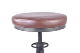 Tabouret de vélo pivotant industriel, siège en cuir PU et chaise de barre de fer, tabouret de bar design de vélo, réglable en hauteur, repose-pieds de pédale de vélo
