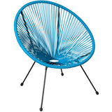tectake 800729 2 Fauteuils Acapulco de Jardin de Salon Design rétro, pour Un Usage en intérieur et extérieur - Plusieurs Couleurs - (Bleu | no. 403306)