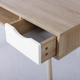 eSituro Table d'Ordinateur Table de Bureau en Bois avec 2 tiroirs,Design Scandinave,SCD0017,Chêne