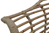 korb.outlet FurnLAB Fauteuil en rotin avec Coussin et accoudoirs en rotin véritable avec Structure en Fer et Fauteuil en rotin Naturel