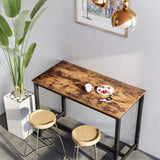 VASAGLE Table Haute de Bar Vintage, Table Polyvalente avec Armature en Fer, pour Boissons, Cocktails, Bar, Brasserie, Restaurant, Salon, Cuisine, Stable, Aspect Texture du Bois LBT91X