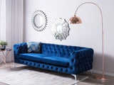 Canapé Style Chesterfield en Velours Bleu foncé SOTRA
