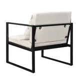 [en.casa] Fauteuil avec accoudoirs - Armature en Fer - Housse de Textile - Sable
