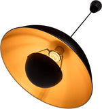Briloner Leuchten 4380-115 Lustre à suspension style vintage - abat-jour en métal noir & or mat - douille E27 - 60 W max. - Ø 42 cm - longueur : 130 cm