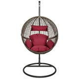 tectake Chaise hamac avec Support en Résine Tressée Fauteuil Suspendu de Jardin Balancelle Transat - diverses Couleurs au Choix - (Marron | No. 401776)