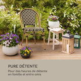 Blumfeldt Montbazin BL - Chaise de Jardin, Nettoyage Facile, Cadre en Aluminium, Résistante aux intempéries, Empilable, Peu encombrante, Assise spacieuse, Lot de 2, Beige